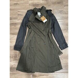 Altuzarra Green Belted Double Breasted Coat Jacket Size: S Military Style